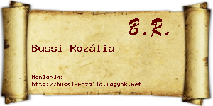 Bussi Rozália névjegykártya